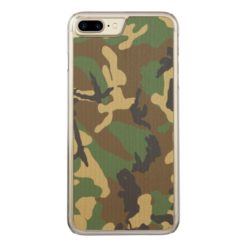 Vintage Camouflage Pattern Carved iPhone 7 Plus Case