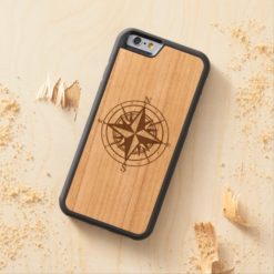 Vintage Compass Carved Cherry iPhone 6 Bumper Case