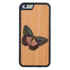 Vintage Dark Blue Purple Butterfly 1896 Template Carved Cherry iPhone 6 Bumper Case