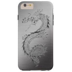 Vintage Dragon Brushed Metal Look Tough iPhone 6 Plus Case
