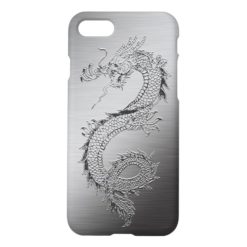 Vintage Dragon Brushed Metal Look iPhone 7 Case