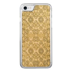 Vintage Embossed Metallic Gold Foil Floral Design Carved iPhone 7 Case
