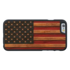Vintage Flag of America Distressed Carved Cherry iPhone 6 Case
