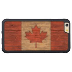 Vintage Flag of Canada Distressed Carved Maple iPhone 6 Plus Bumper Case