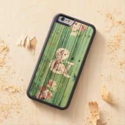 Vintage Floral Ampersand Turquoise Beach Wood Carved Maple iPhone 6 Bumper