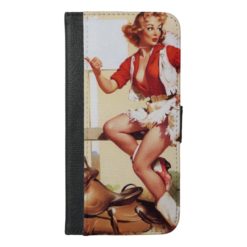 Vintage Gil Elvgren Western Saddle Pinup Girl iPhone 6/6s Plus Wallet Case