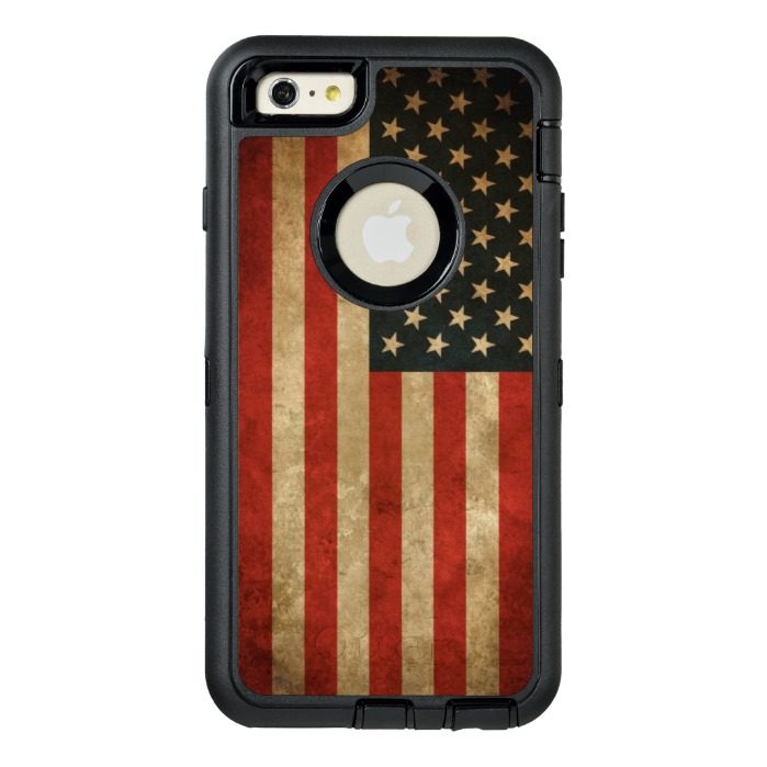 Vintage Grunge American Flag America Patriotic OtterBox Defender iPhone Case