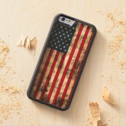 Vintage Grunge American Flag Carved Maple iPhone 6 Bumper Case