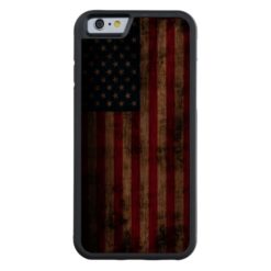 Vintage Grunge American Flag Carved Walnut iPhone 6 Bumper Case