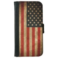 Vintage Grunge American Flag - USA Patriotic iPhone 6/6s Wallet Case