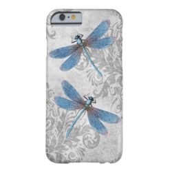 Vintage Grunge Damask Dragonflies Barely There iPhone 6 Case
