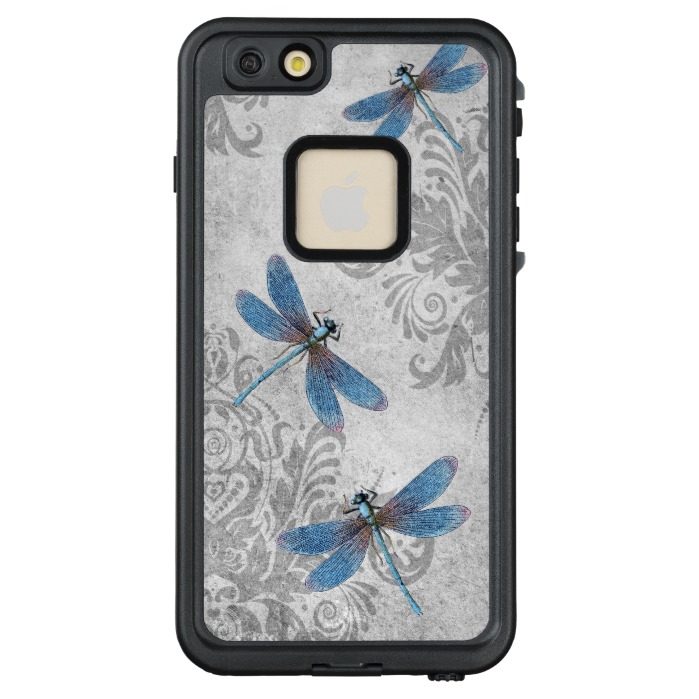Vintage Grunge Damask and Dragonflies LifeProof? FR?? iPhone 6/6s Plus Case