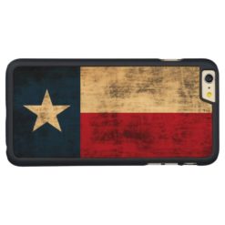 Vintage Grunge Flag of Texas Carved Maple iPhone 6 Plus Case
