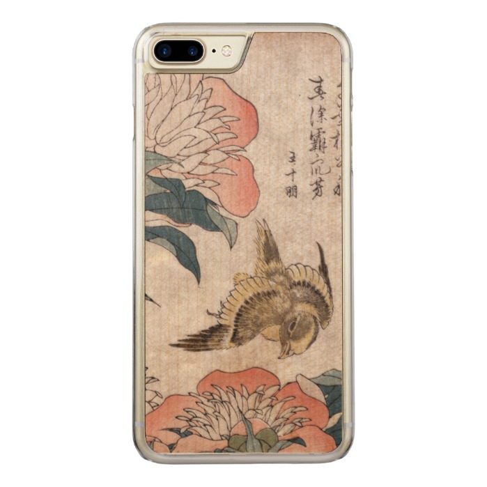 Vintage Japanese Bird And Flower Carved iPhone 7 Plus Case