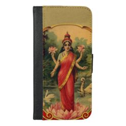 Vintage Lotus Flower Hindu Goddess Lakshmi iPhone 6/6s Plus Wallet Case