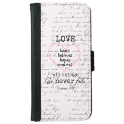 Vintage Love Bible Verse iPhone 6/6s Wallet Case