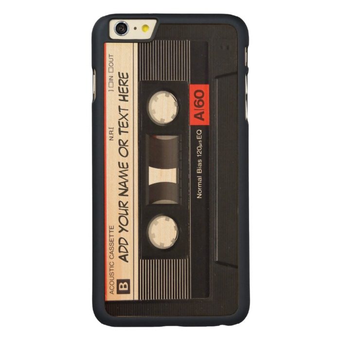 Vintage Music Cassette Tape Look Carved Maple iPhone 6 Plus Slim Case