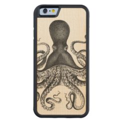 Vintage Octopus Carved Maple iPhone 6 Bumper
