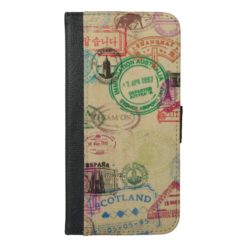Vintage Passport Stamps iPhone Wallet Case