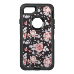 Vintage Pink Floral Pattern OtterBox Defender iPhone 7 Case