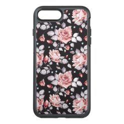 Vintage Pink Floral Pattern OtterBox Symmetry iPhone 7 Plus Case