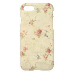 Vintage Roses old distressed fabric pattern iPhone 7 Case