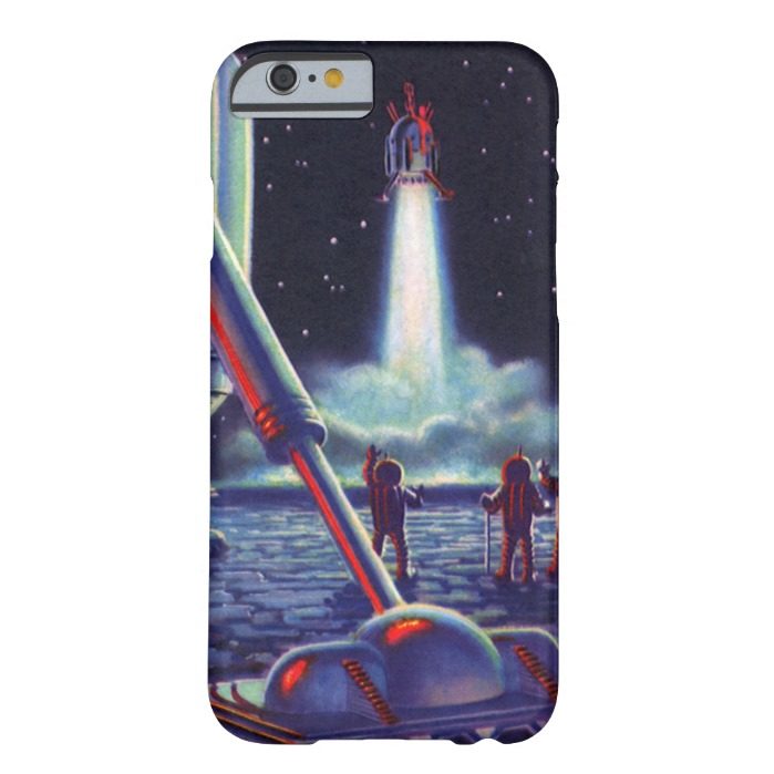 Vintage Science Fiction Aliens Wave to Rocket Barely There iPhone 6 Case
