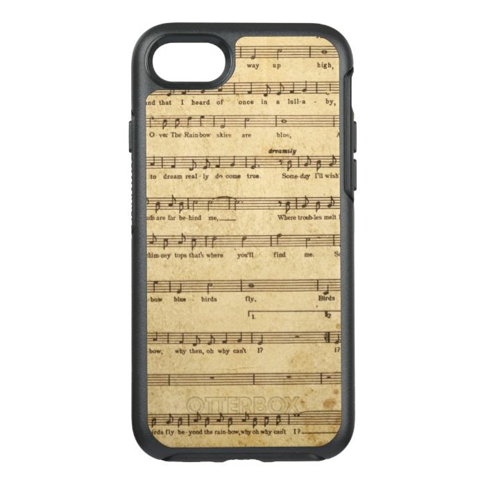 Vintage Sheet Music Notes Aged Cream Colored Lyric OtterBox Symmetry iPhone 7 Case
