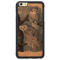 Vintage Snowy Owl Wooden iPhone 6 Plus Case