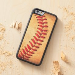 Vintage baseball ball Carved maple iPhone 6 bumper