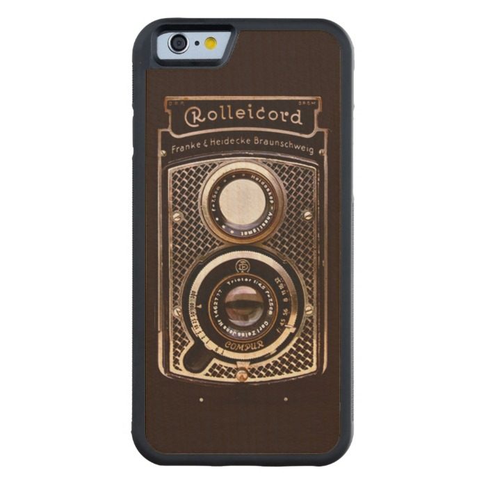Vintage camera rolleicord art deco Carved maple iPhone 6 bumper