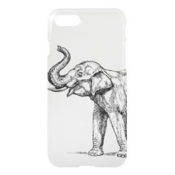 Vintage elephant drawing simple trendy clear iPhone 7 case