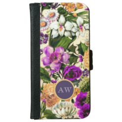 Vintage floral monogram wildflowers girly iPhone 6/6s wallet case