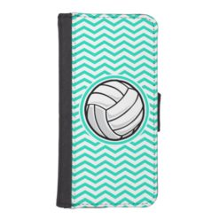 Volleyball; Aqua Green Chevron iPhone SE/5/5s Wallet