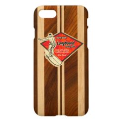 Waimea Surfboard Hawaiian Faux Koa Wood iPhone 7 Case
