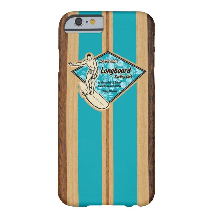 Waimea Surfboard Hawaiian Faux Wood Barely There iPhone 6 Case