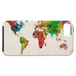 Watercolor Map of the World Map iPhone SE/5/5s Case