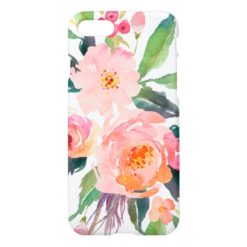 Watercolor Pink Peach Flower Bouquet iPhone 7 Case