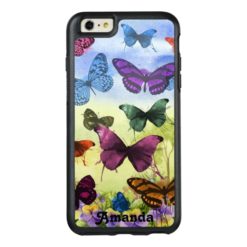 Watercolor Pretty Butterflies and Pansies OtterBox iPhone 6/6s Plus Case