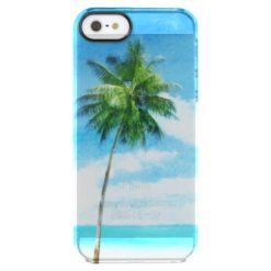 Watercolor grunge image of beach clear iPhone SE/5/5s case