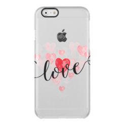 Watercolor hearts Love iphone6 Clear Case