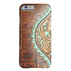 Western Style Alligator Leather Look Turquoise Barely There iPhone 6 Case