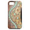 Western Style Turquoise and Tooled Leather Look iPhone SE/5/5s Case