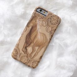 Western tooled leather Vintage horse Barely There iPhone 6 Case