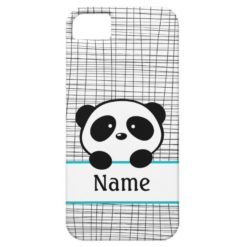 Whimsical Aqua Personalized Panda iPhone 5 Case