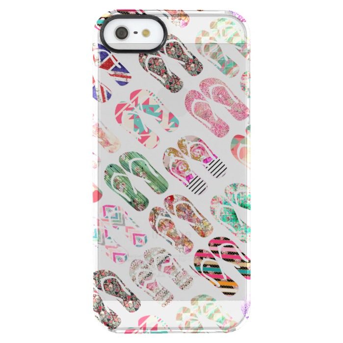 Whimsical Flip Flops Girly Trendy Abstract Pattern Clear iPhone SE/5/5s Case