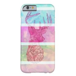 Whimsical Paisley Deer Head Summer Pastel Stripes Barely There iPhone 6 Case