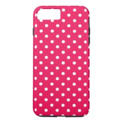 White Dots on Deep Pink iPhone 7 Plus Case