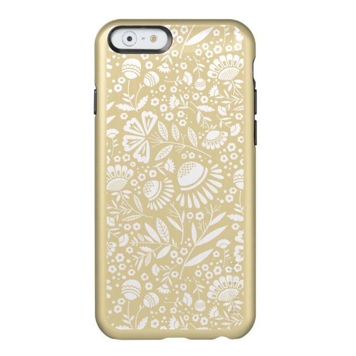 White Geometric Blooms Pattern Incipio Feather Shine iPhone 6 Case