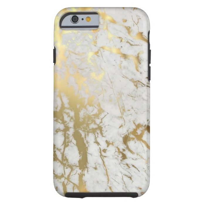 White & Gold Marble Tough iPhone 6 Case
